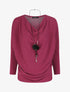 Pull droit col bénitier - Violine - 1