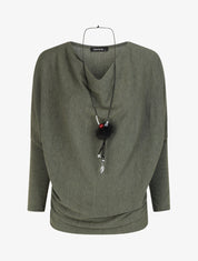 Pull droit col bénitier - Kaki - 1