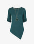 Pull droit asymétrique - Bleu canard - 4