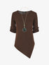 Pull droit asymétrique - Marron - 4