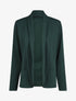 Blazer fin uni coupe droite - Vert foncé - 1