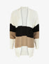Gilet long et droit motif rayé - Blanc/noir - 1