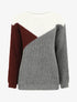 Pull droit graphique à col bateau - Gris/prune - 1
