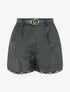 Short en simili à détail dentelle - Noir - 6