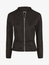 Veste droite zippée en suédine - Noir - 1