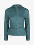 Veste droite zippée en suédine - Bleu canard - 1
