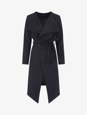 Veste longue ceinturée - Noir - 4