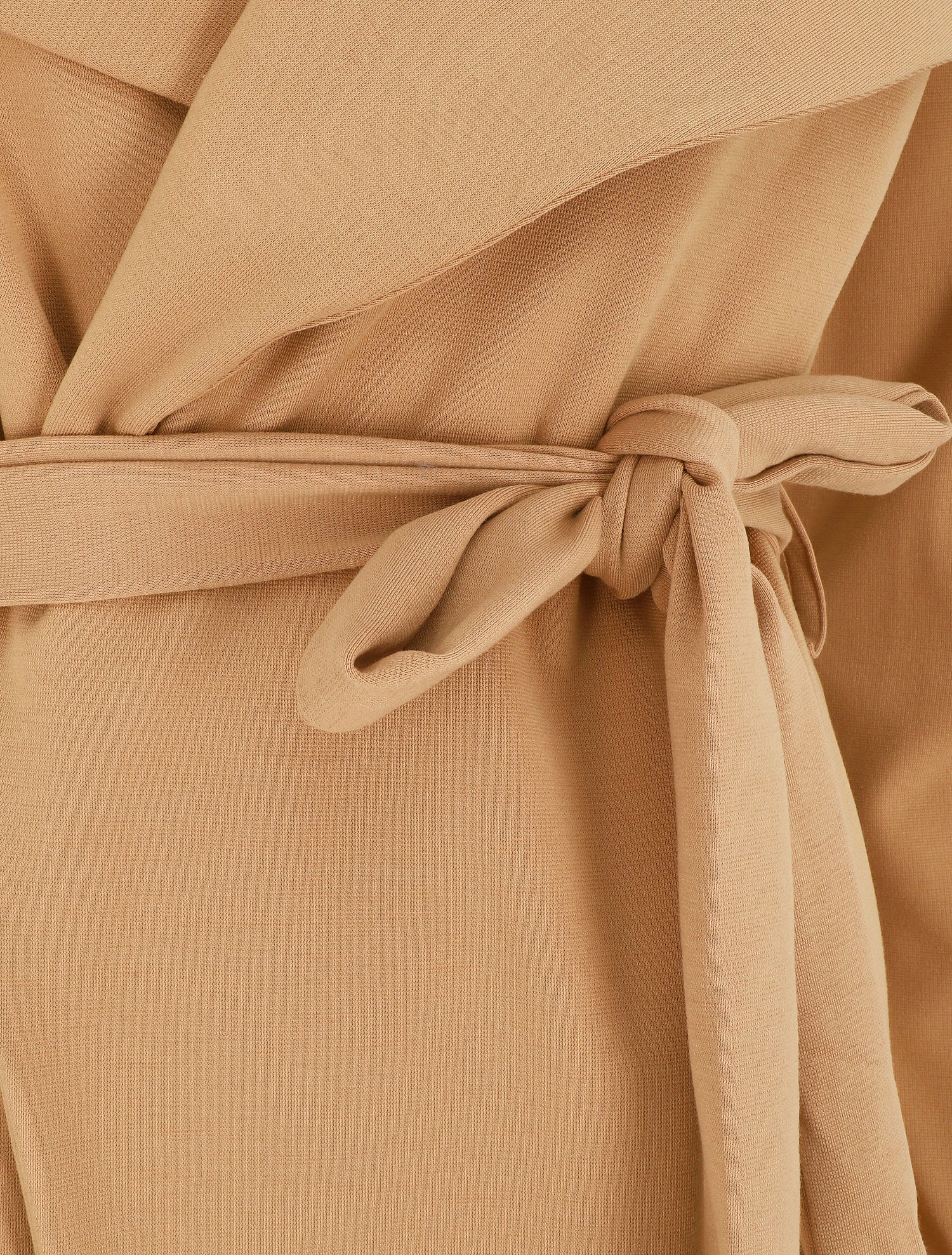 Veste longue ceinturée - Camel - 3