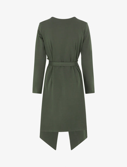 Veste longue ceinturée - Kaki - 2