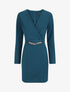 Robe courte ajustée à chaîne - Bleu canard - 1