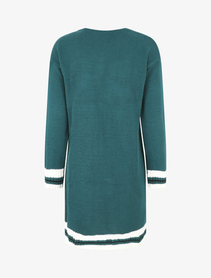 Gilet long coupe droite - Bleu canard - 2