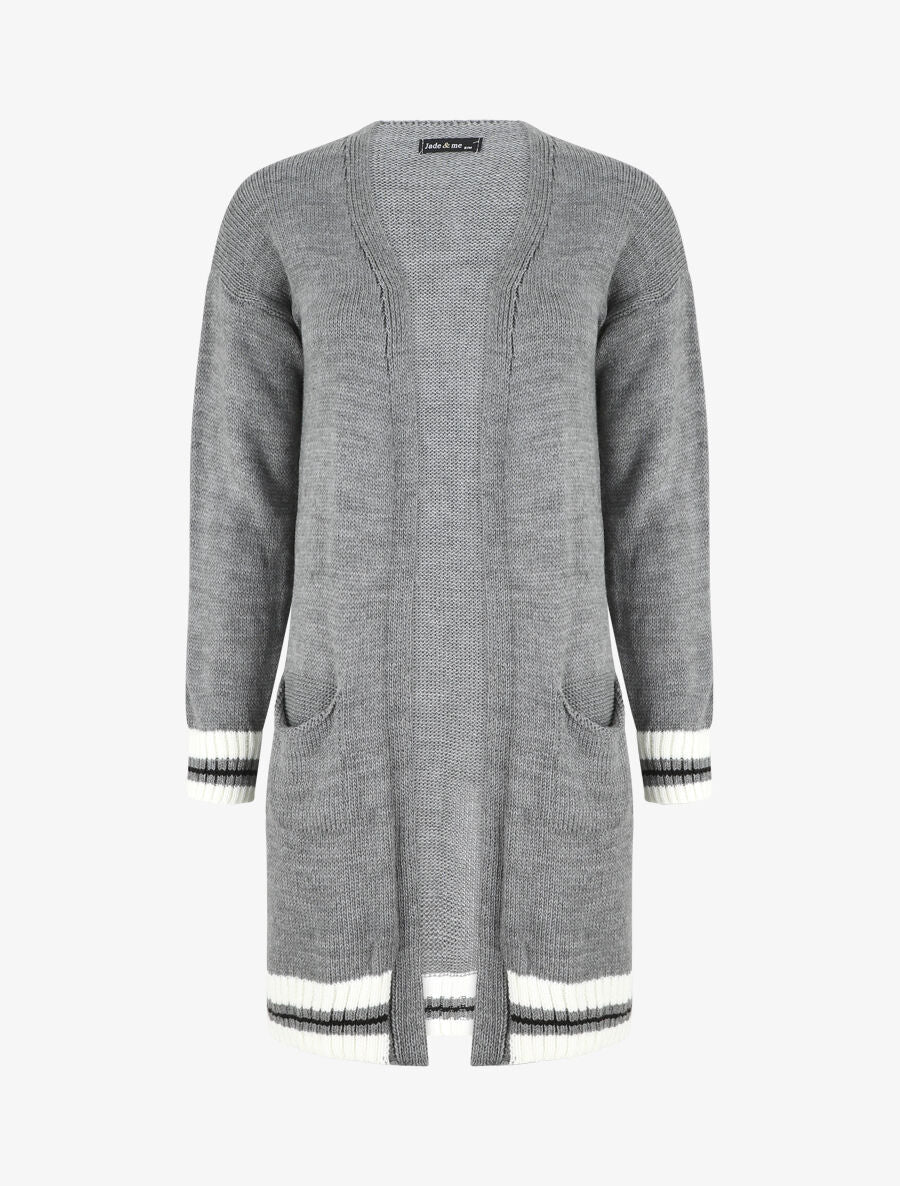 Gilet long coupe droite - Gris - 1