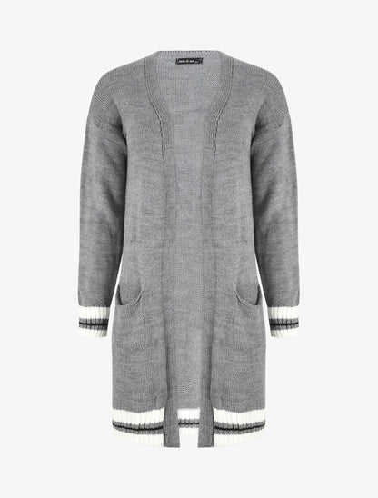 Gilet long coupe droite - Gris - 1