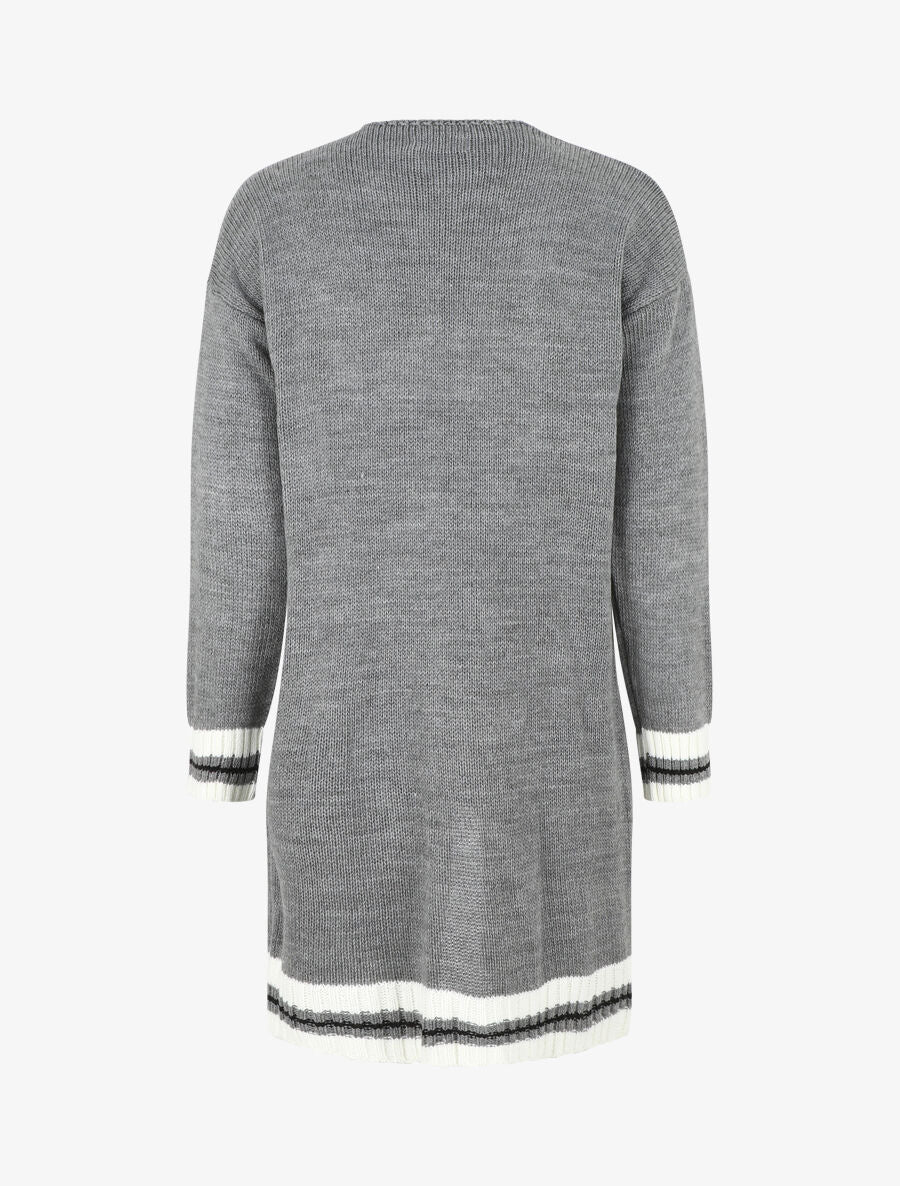 Gilet long coupe droite - Gris - 2