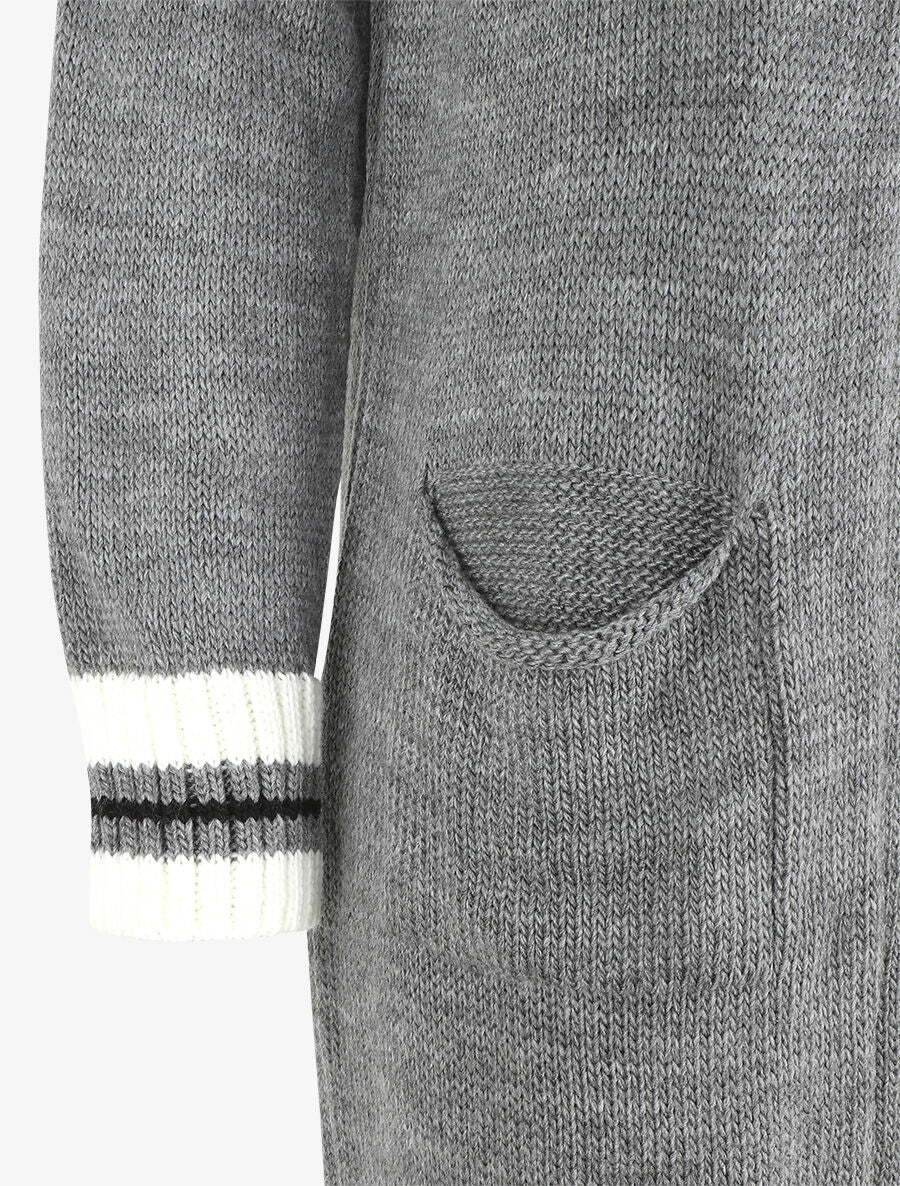 Gilet long coupe droite - Gris - 3