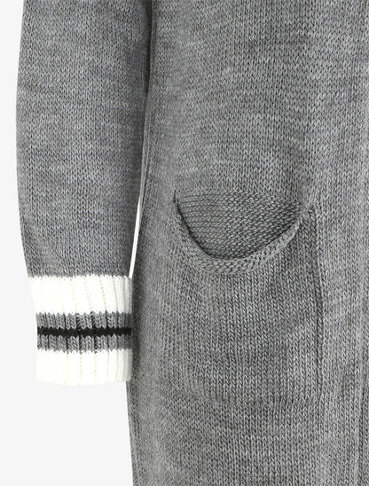 Gilet long coupe droite - Gris - 3