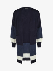 Gilet long rayé manches longues - Marine - 4