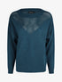 Pull droit col bateau en maille ajourée - Bleu canard - 1