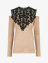 Pull droit à épaules dénudées et crochet - Beige - 6