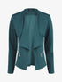 Veste droite uni poches zippées - Bleu canard - 1