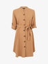 Robe chemise unie manches longues - Camel - 6