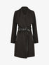Veste longue coupe droite col cascade - Noir - 4