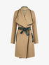 Veste longue coupe droite col cascade - Beige - 1