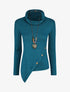 Pull fin asymétrique à col roulé - Bleu canard - 1