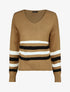 Pull droit rayé - Camel - 1