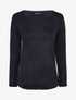 Pull droit uni col bateau - Marine - 1