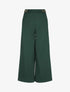 Pantalon ample taille haute à boucles - Vert foncé - 4