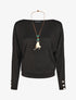 Pull ample à épaules dénudées - Noir - 1
