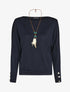 Pull ample à épaules dénudées - Marine - 4