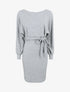 Robe pull ajustée dos en V dentelle - Gris - 1