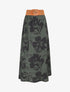 Jupe longue à taille haute imprimé floral - Kaki - 1
