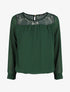 Top uni en voile et dentelle - Vert - 7