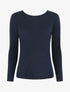 Pull droit dos en V dentelle - Marine - 4