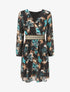 Robe courte évasée motif fleuri - Noir - 4