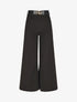 Pantalon ample taille haute uni - Noir - 1