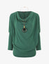 Pull droit basique col bénitier - Vert - 1