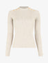 Pull fin côtelé et boutons décoratifs - Beige - 1
