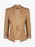 Blazer uni à revers imprimé alphabet - Camel - 1