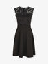 Robe uni à bustier en dentelle - Noir - 1