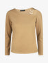 Blouse unie à empiècement métal à l&