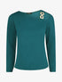 Blouse unie à empiècement métal à l&