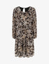 Robe évasée imprimé feuilles - Noir - 1