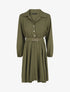 Robe chemise évasée unie - Kaki - 1