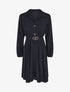 Robe chemise évasée unie - Marine - 1