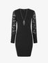 Robe pull à manches en dentelle - Noir - 7