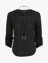 Pull ample à rayures irisées - Noir - 4
